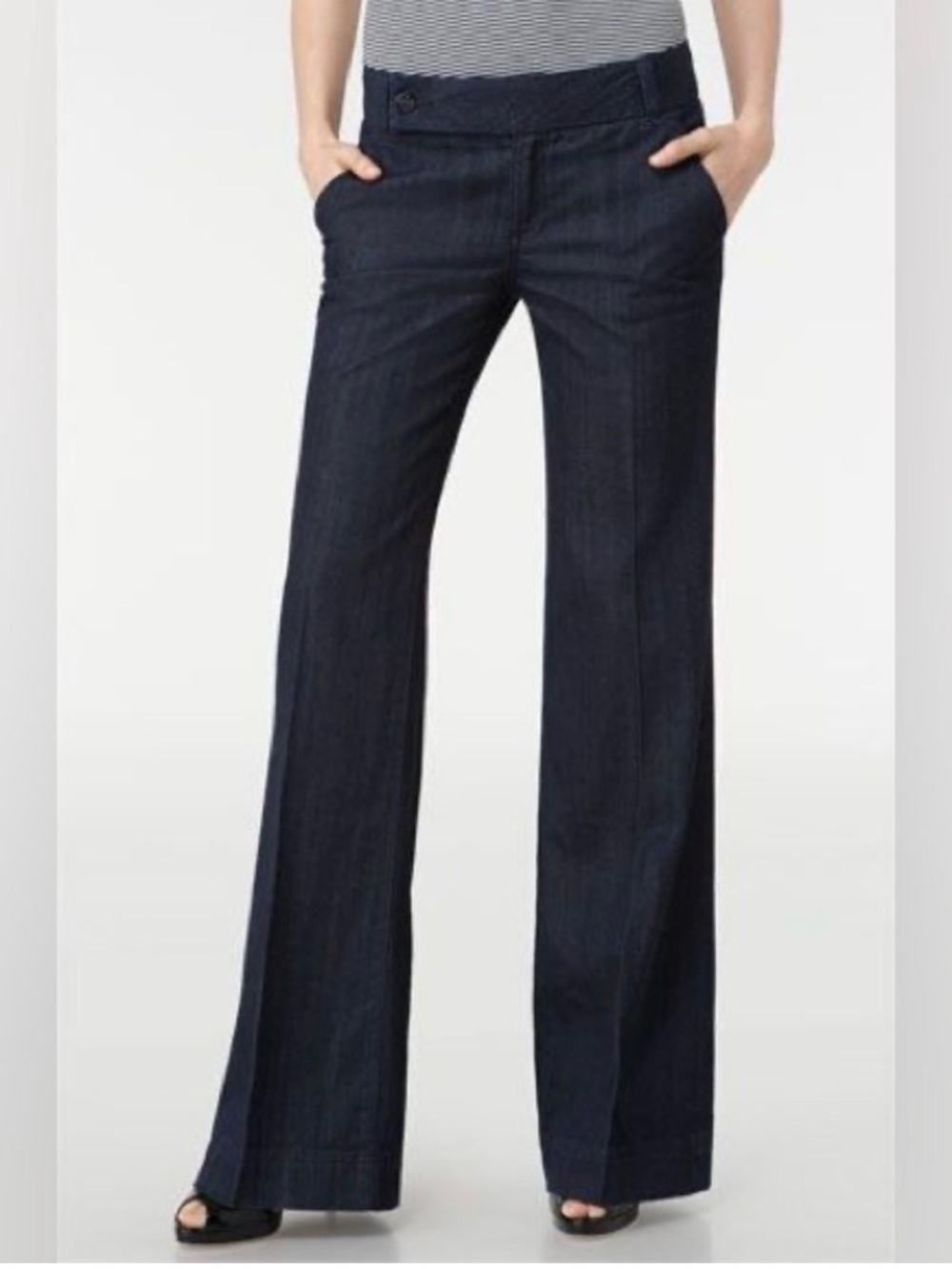 NWT Tory Burch Wide Leg Stretch Denim Trouser Jeans Size 29/8